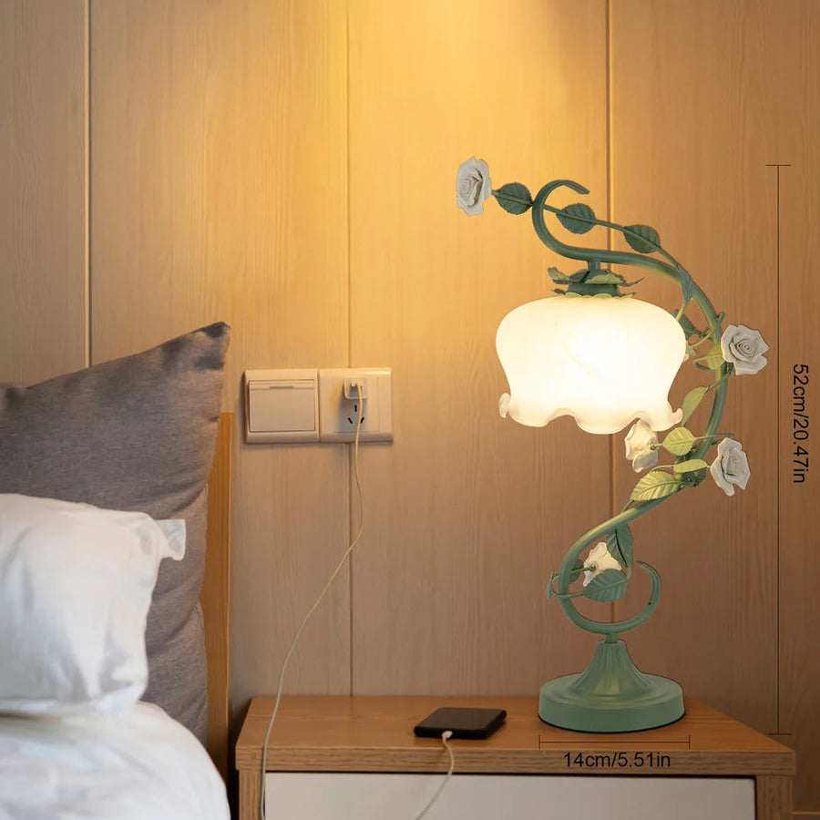 Artistic Nature-Themed Flower Desk Lamp - Image 6