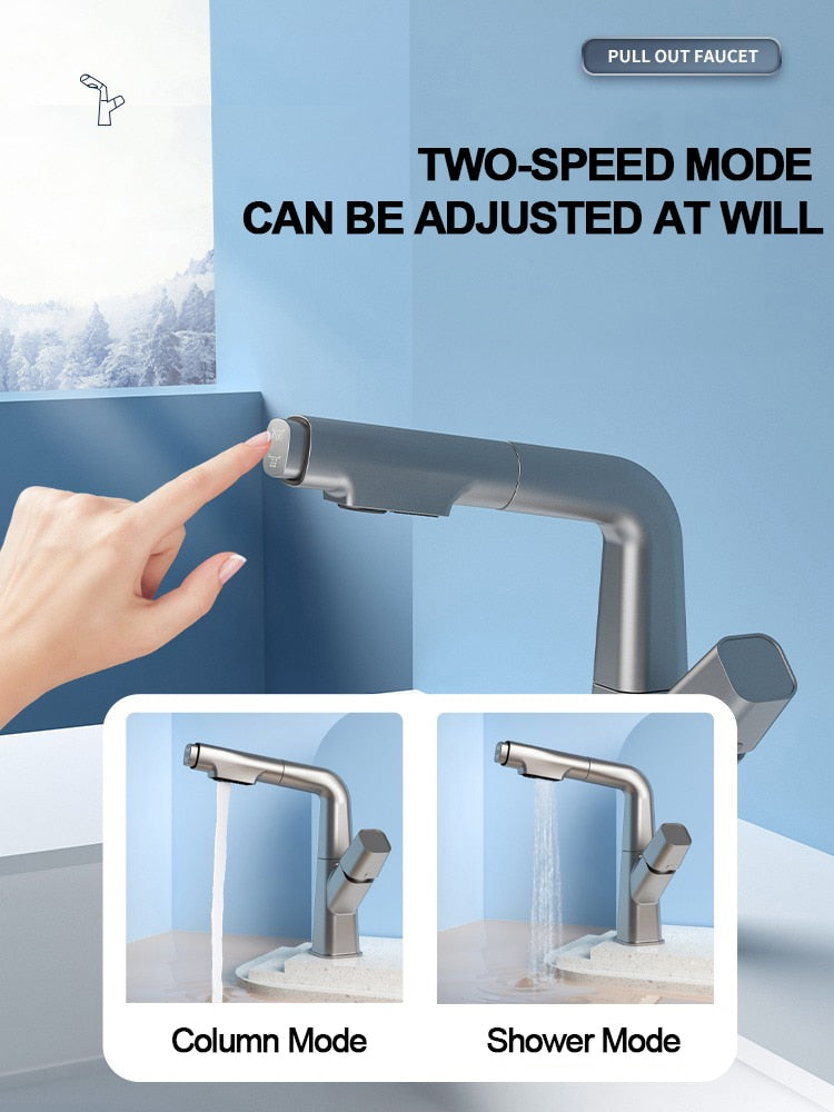 Futuristic Rotating European Pull Out Faucet - Image 1