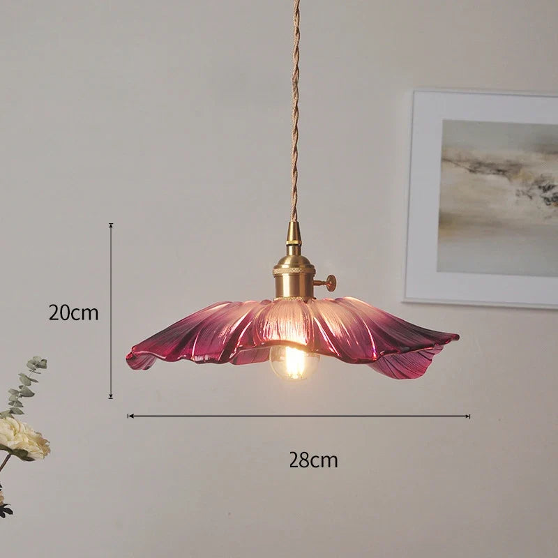 Blush Bloom Vintage Glass Pendant Light