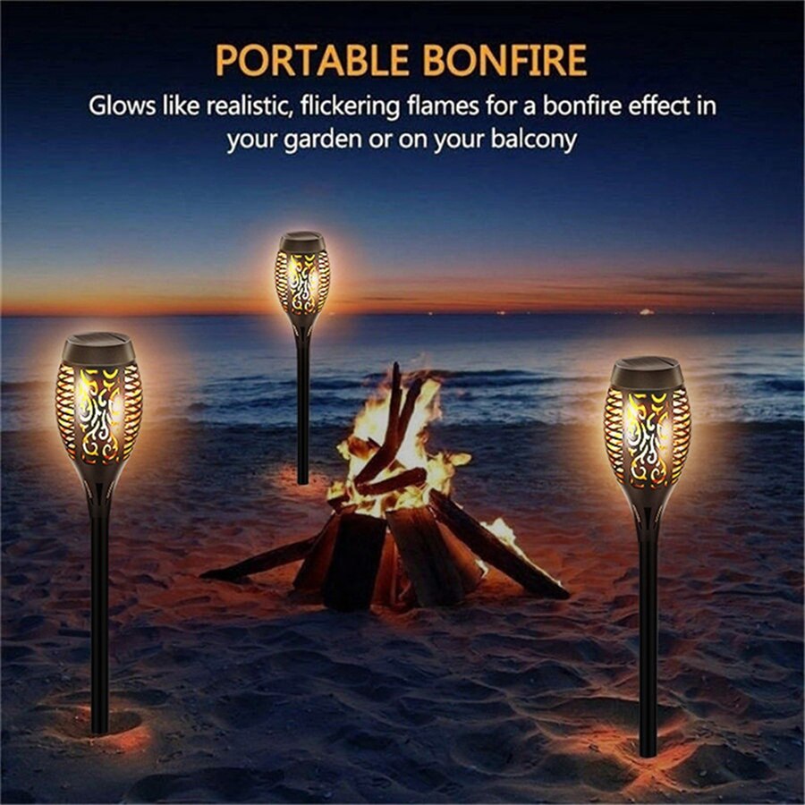 Outdoor LED Solar Artificial Flame Lamp - Image 1