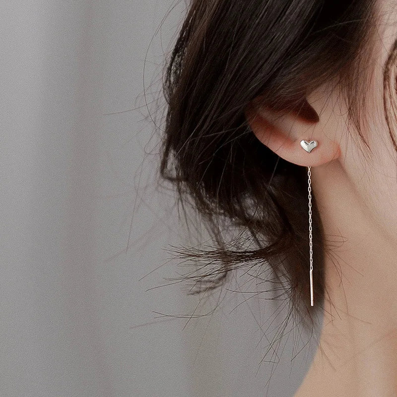 Elegant Slim Geometric Chain Earrings - Image 6