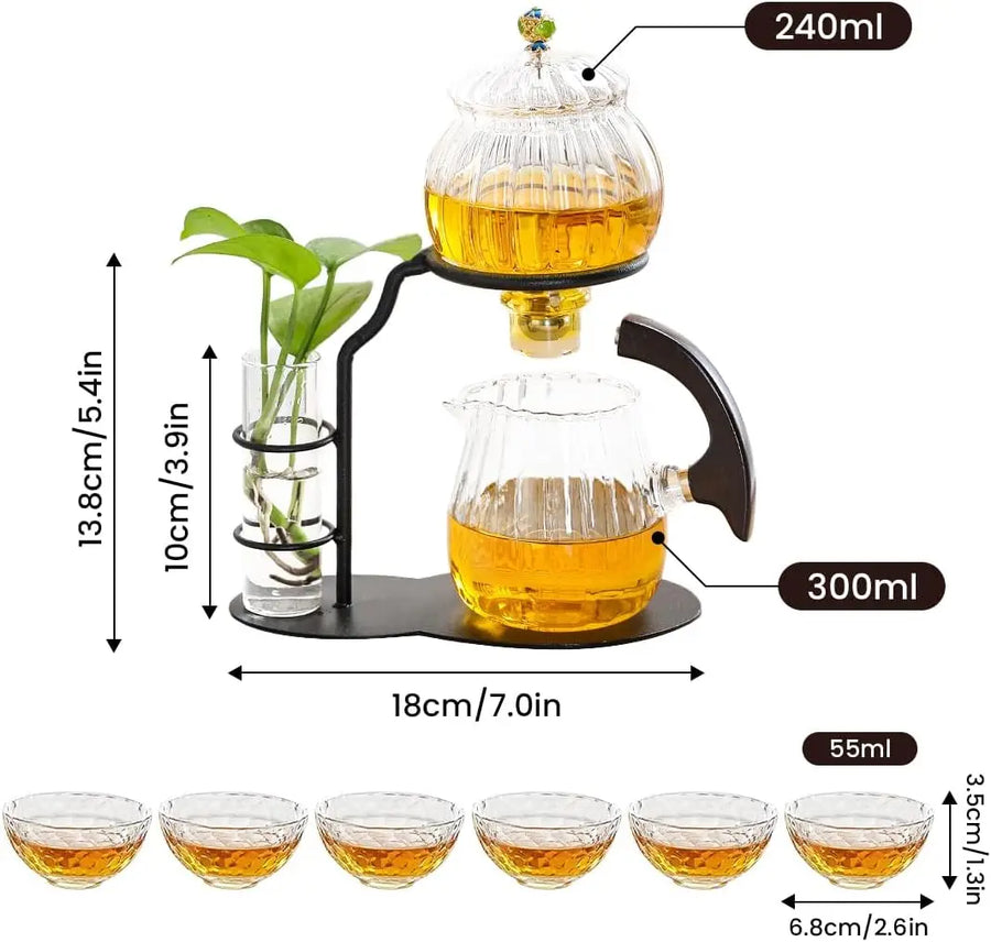 Vintage Pumpkin-Inspired Glass Tea Set - Image 5