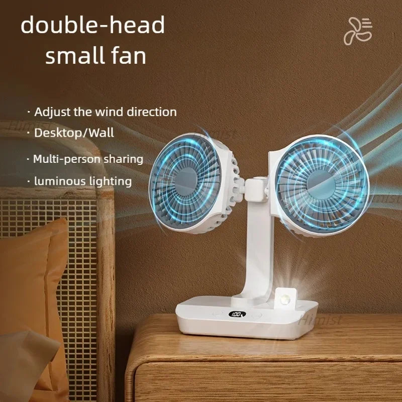 Lightweight Double Blades Rechargeable Travel Camp Cooler Fan - Image 3