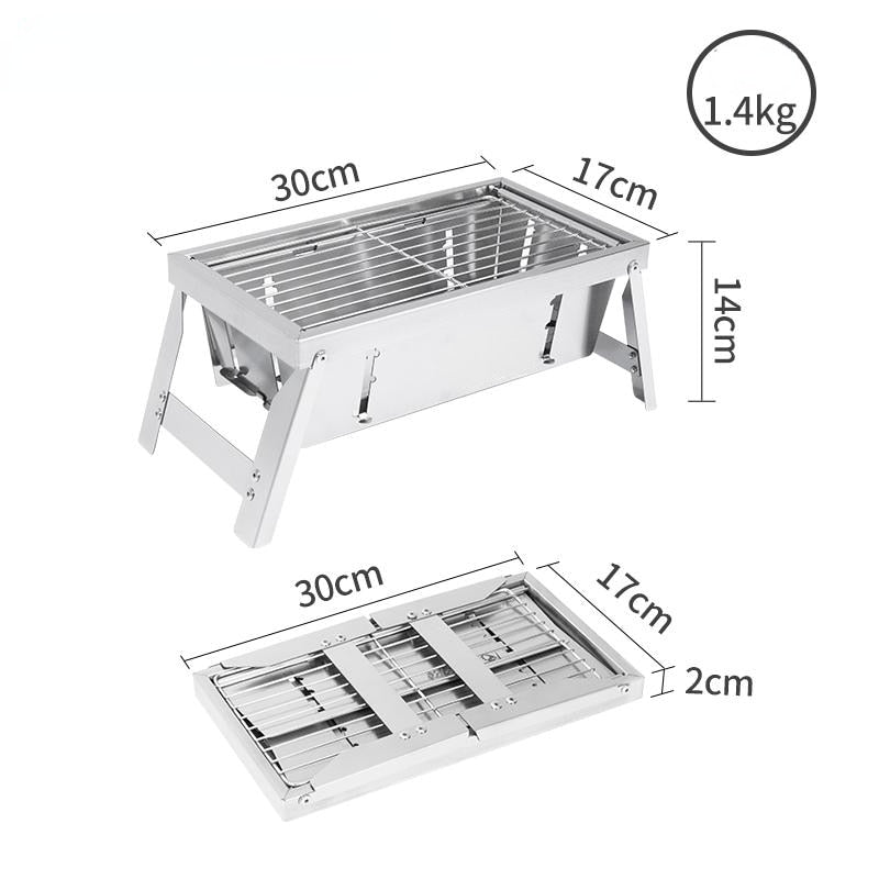 Ultimate Camping Style Stainless Steel Foldable Grill - Image 4