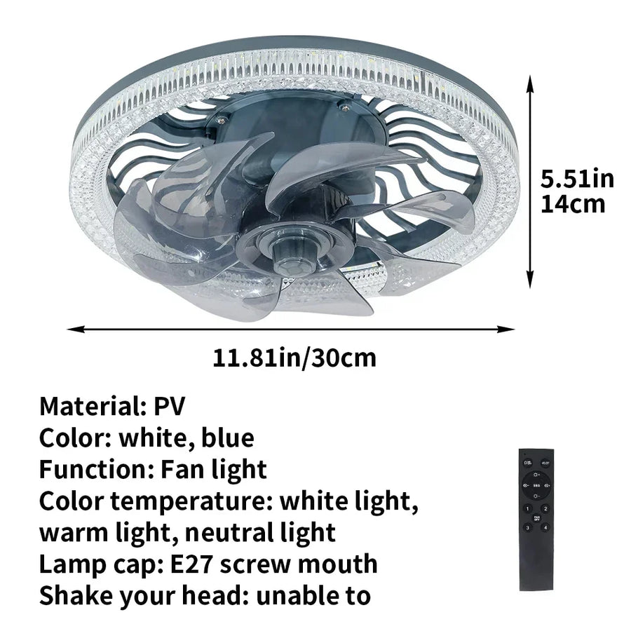 3in1 Remote Control Noise-Free Noise Elegant Fan Lamp - Image 1