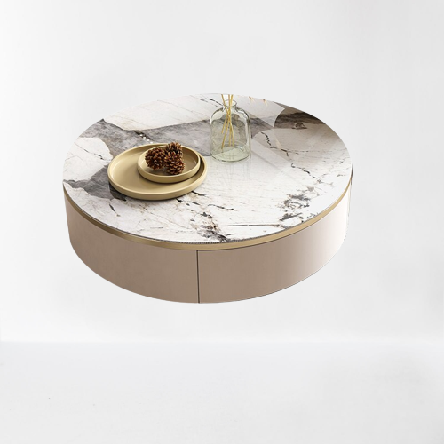 Chich Stone Elegant Modern Marble Coffee Table Set - Image 6