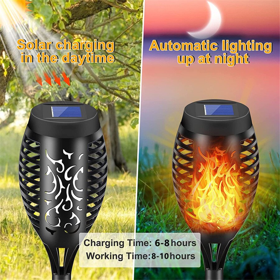 Outdoor LED Solar Artificial Flame Lamp - Image 3