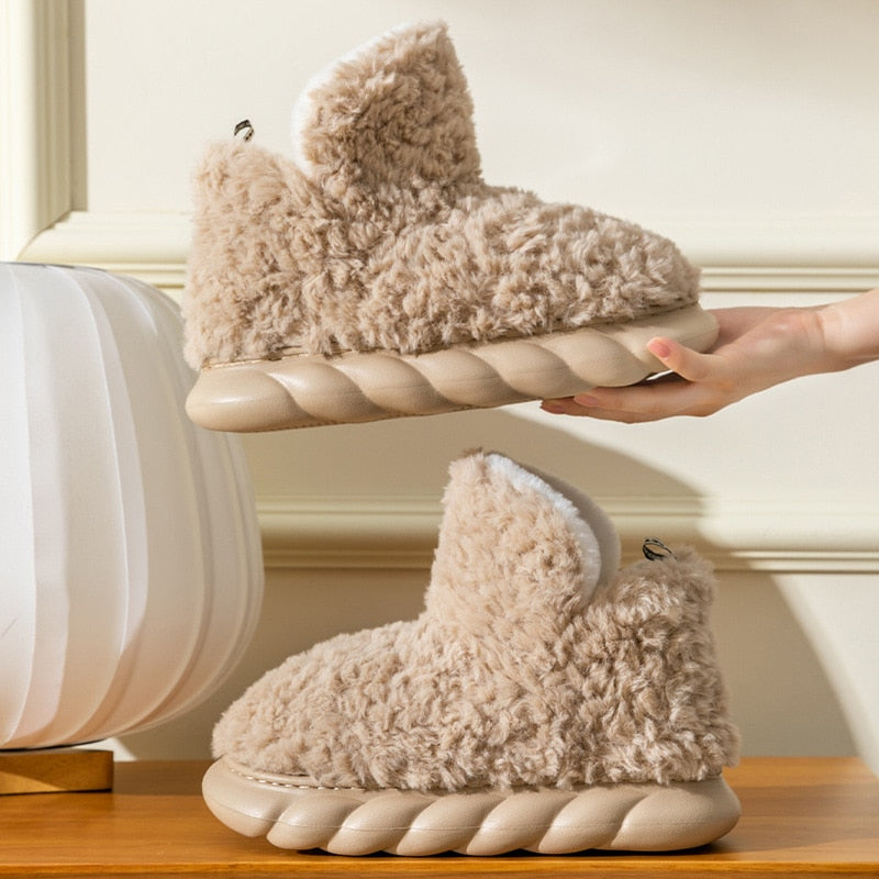 Fluffy Cozy Woman Warm Home Boots - Image 1