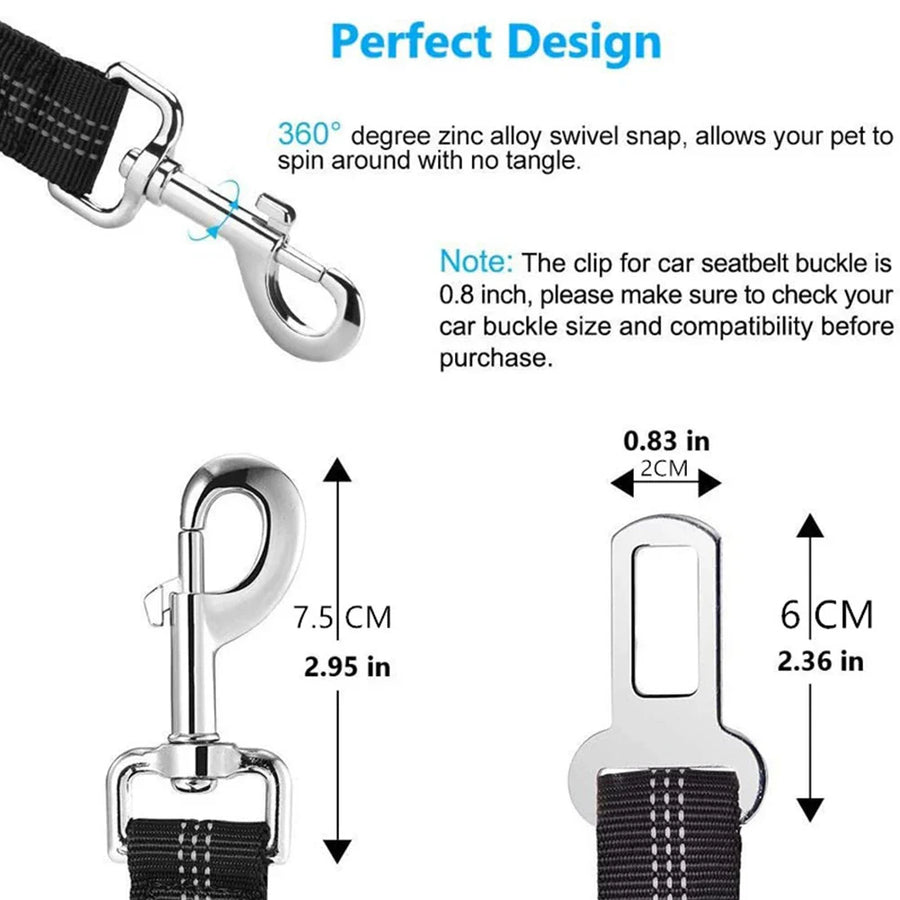 Adjustable Double Breathable Mesh Pet Car Safety Leash - Image 3