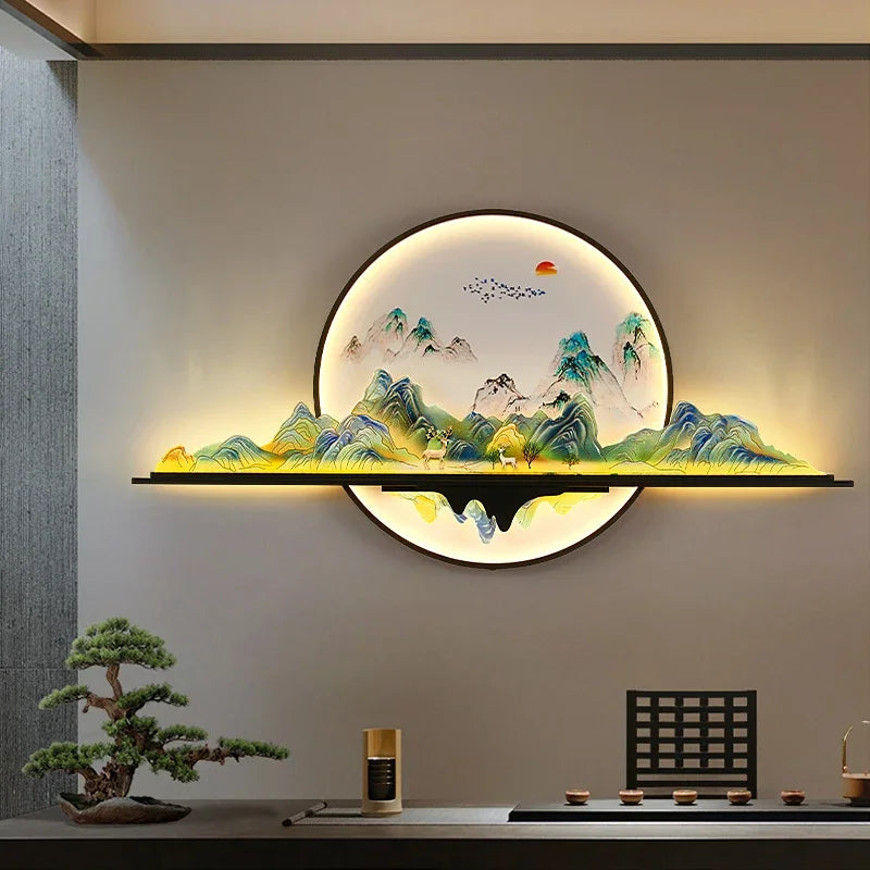 Mountain Sunset Scene LED Wall Lamp - Image 3