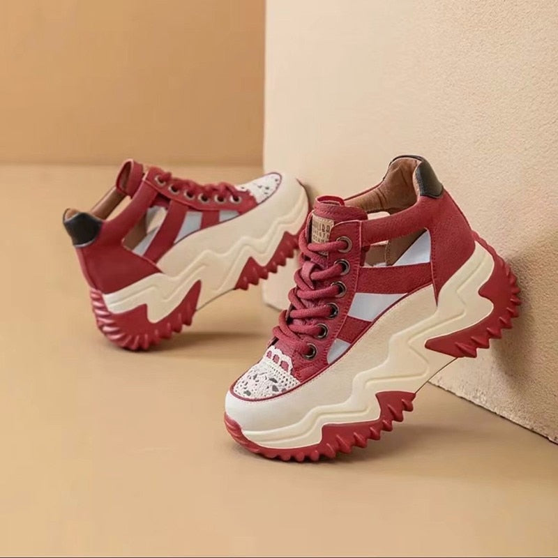 High Top Hollow Stylish Breathable Shoes - Image 7