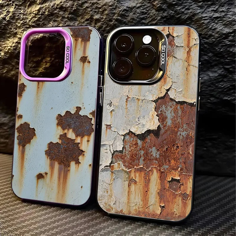 Industrial Rust Finish Shockproof iPhone Case - Image 1