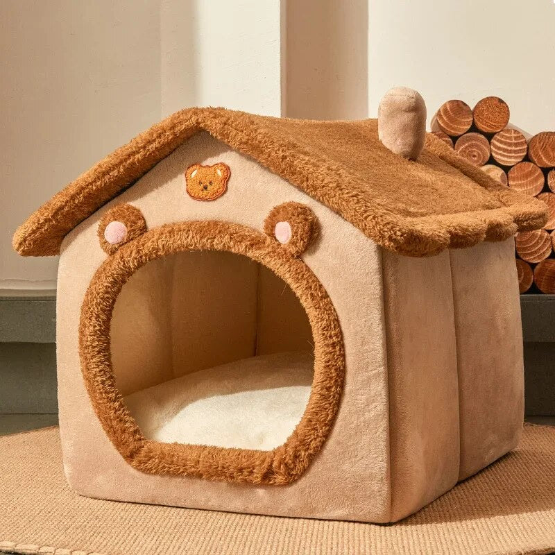 Foldable Fluffy Comfy Pet House - Image 3