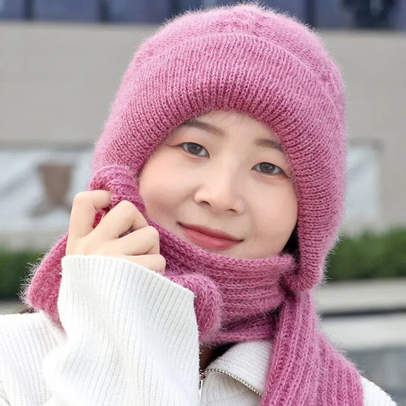 Winter Protection Plush Hat Scarf - Image 2