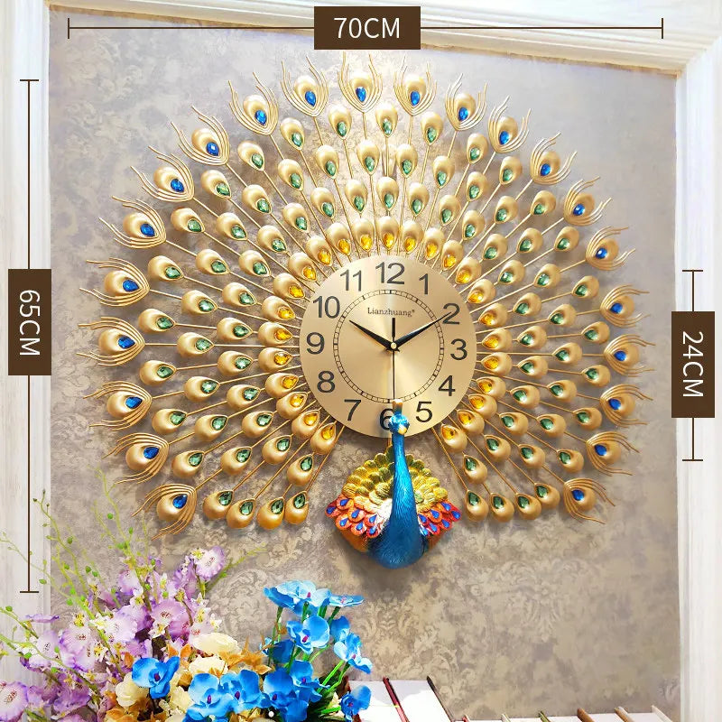 Majestic Peacock Creative Wall Clock - Image 5