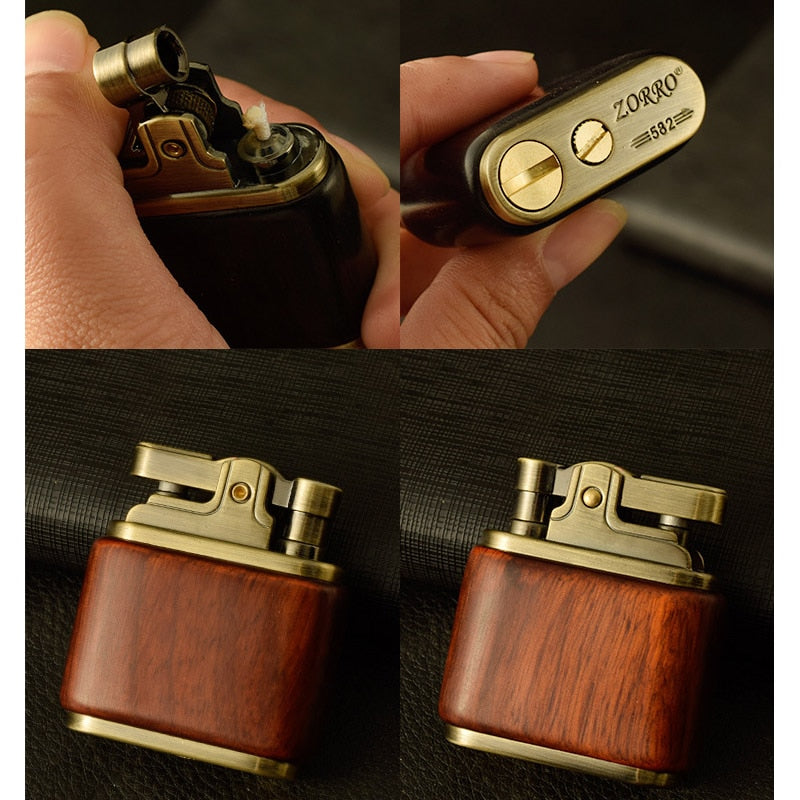 Wooden Vintage Spark Kerosene Lighter - Image 4