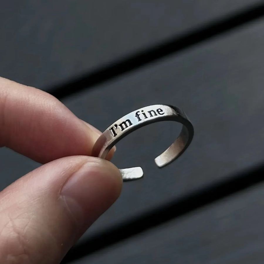 I'm Fine Save Me Adjustable Couple Ring - Image 1