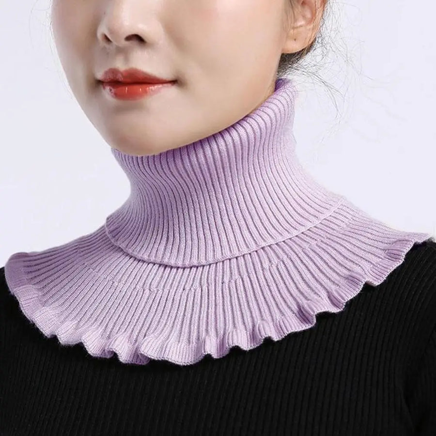 Cozy Knit Detachable Turtleneck Collar Scarf - Image 0