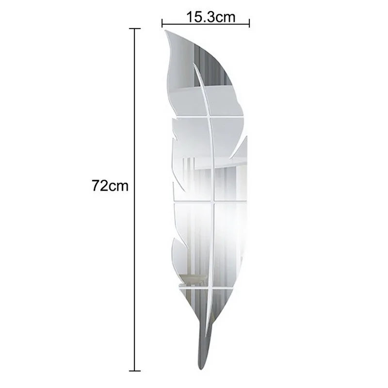 3D Feather Art Mirror Wall Sticker - Image 6