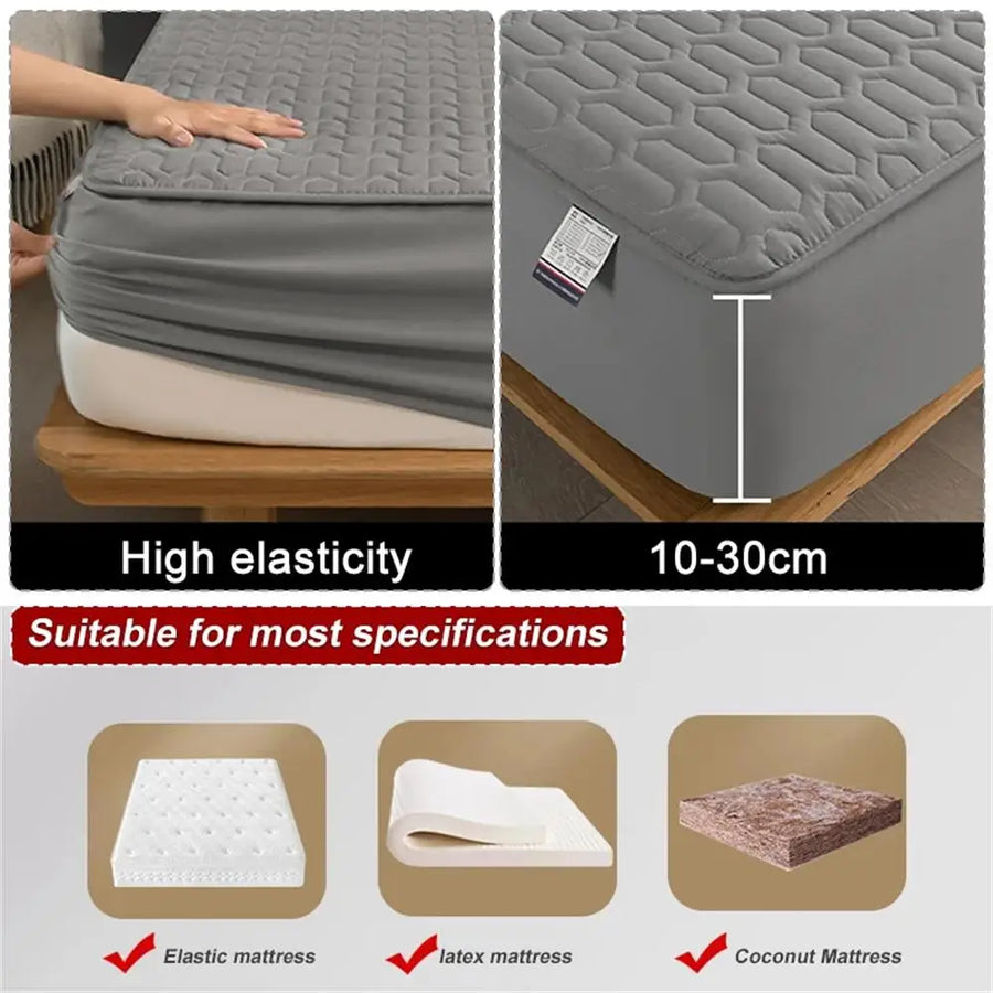 Waterproof Ultra-Soft Fitted Latex Mattress Pad Cover - Image 1