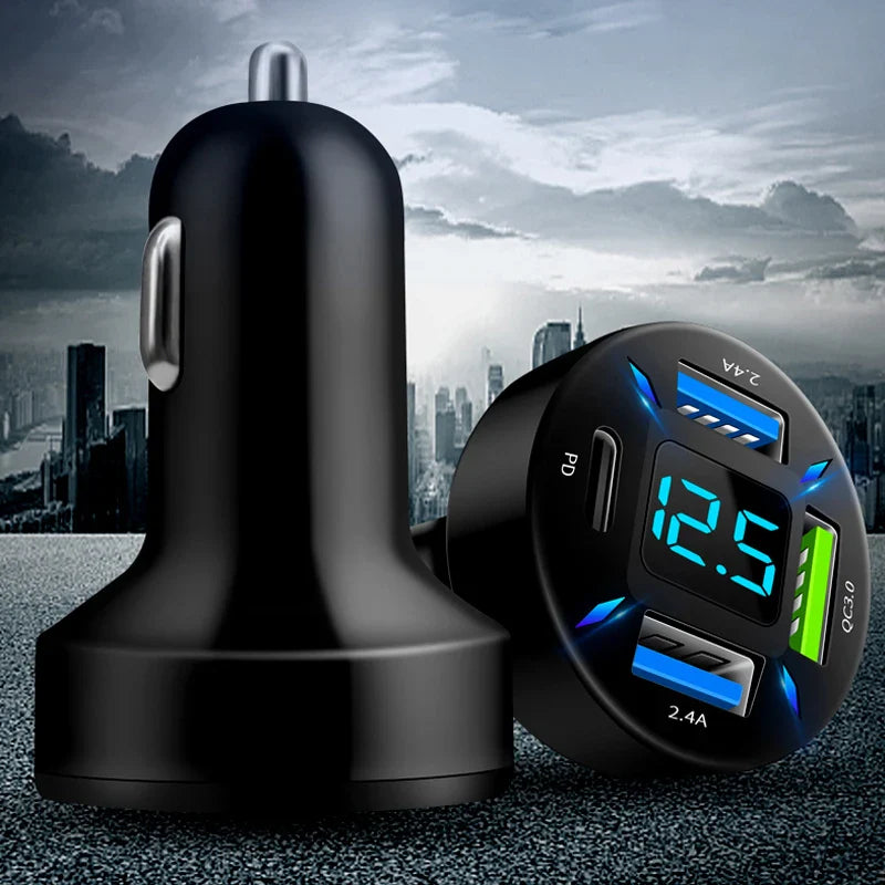 4-Port Digital Car Lighter Fast Charger - Image 4