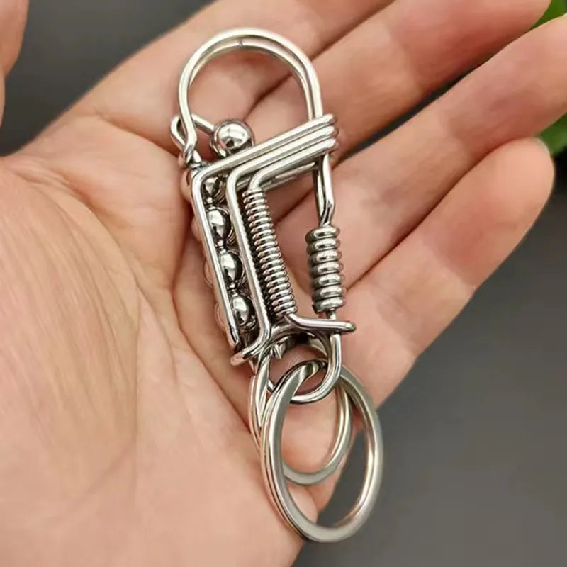 Iron Weave Stainless Matte-Finish Keychain - Image 1