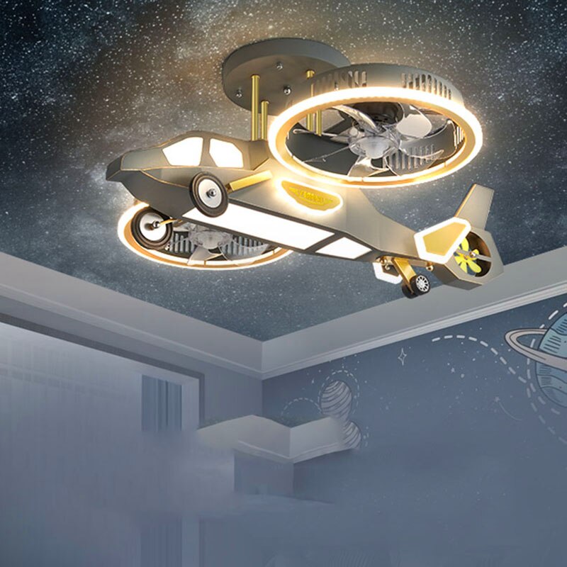 Futuristic Helicopter LED Ceiling Fan Lamp - Image 2