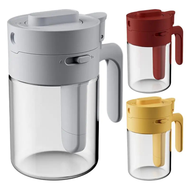 Transparent Glass Lockable Airtight Seasoning Jar with Spoon - Image 1