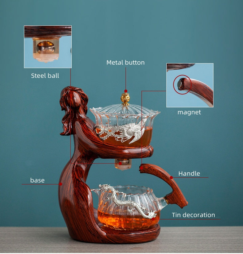 Dreamy Mermaid Wooden Teapot - Image 7