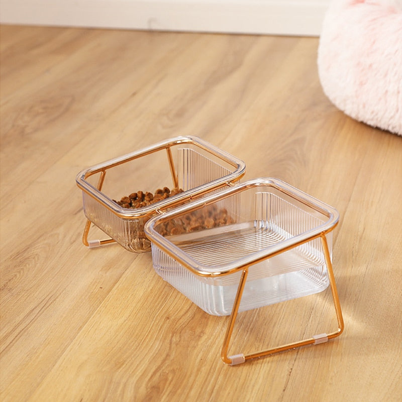 Transparent Non-slip Double Pet Bowl - Image 4