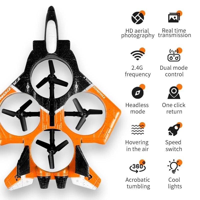 Durable Foam Remote Control Drone Toy Plane - Image 4