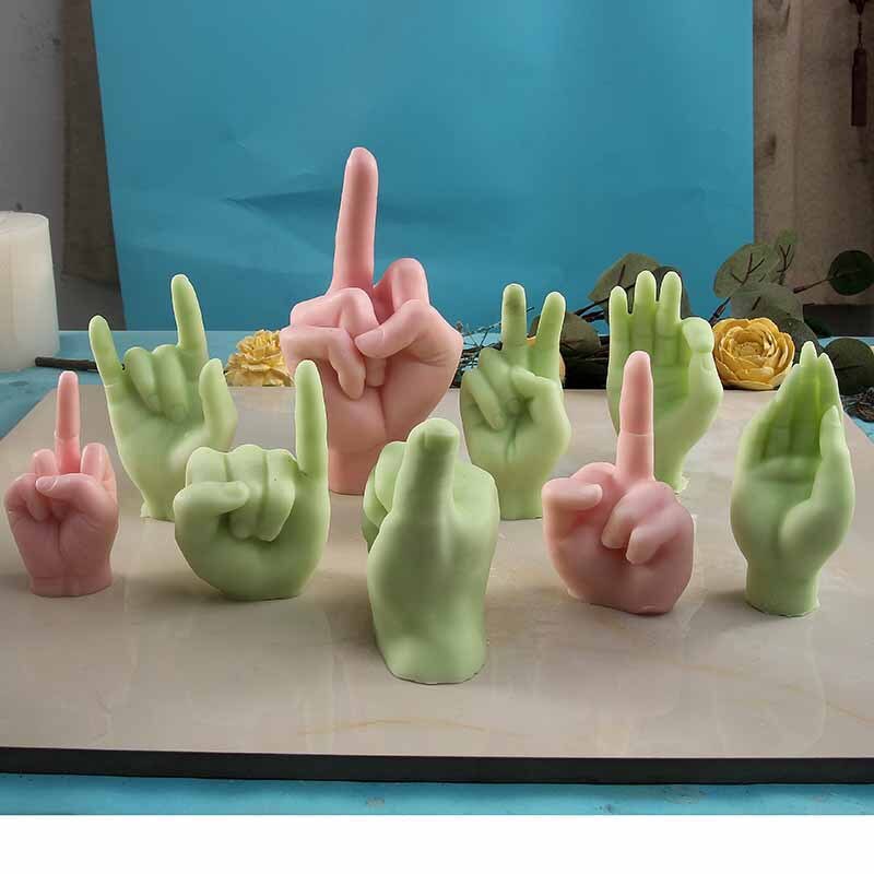 Middle Finger Hand Gestures Artsy Candle DIY Molds - Image 5
