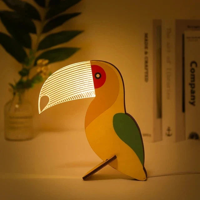 Charming Wooden Animals LED Bedside Lamps - Image 8