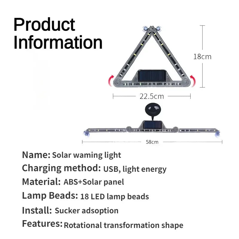 Solar LED Strobe Emergency Light Anti-Collision Warning Lamp - Image 7