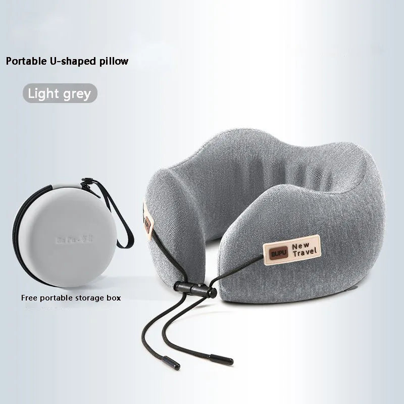 U-Shaped Memory Foam Soft Built-in Storage Case Travel Pillow - Image 7