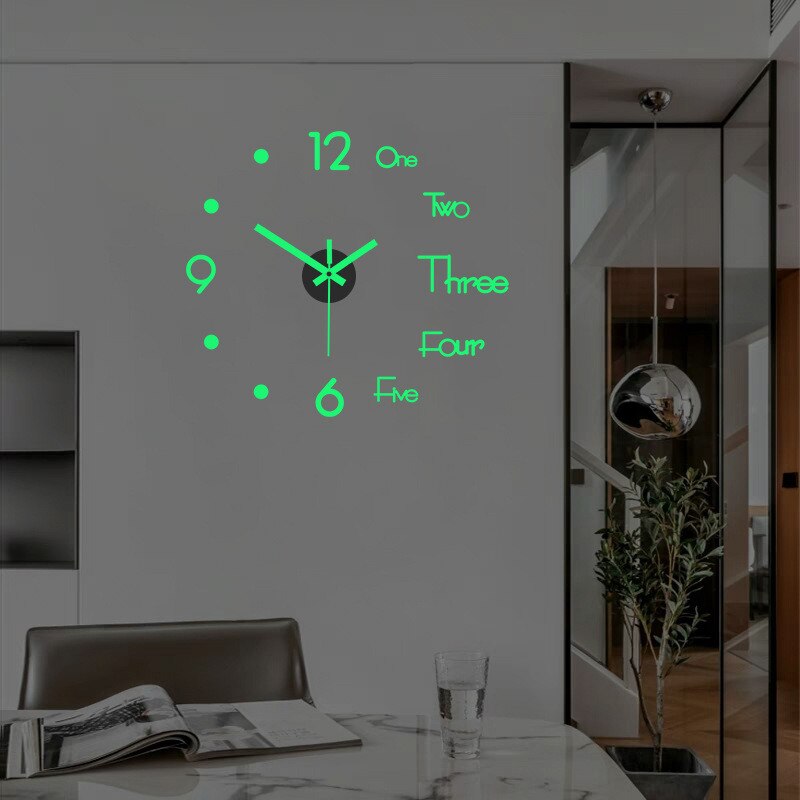 3D Luminous Silent Wall Clock - Image 1