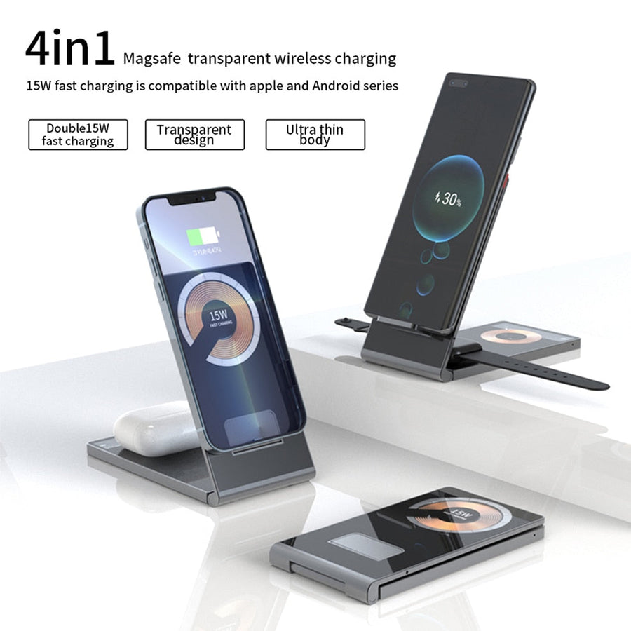 Clear Beam Foldable Magnetic Wireless Charger Stand - Image 6