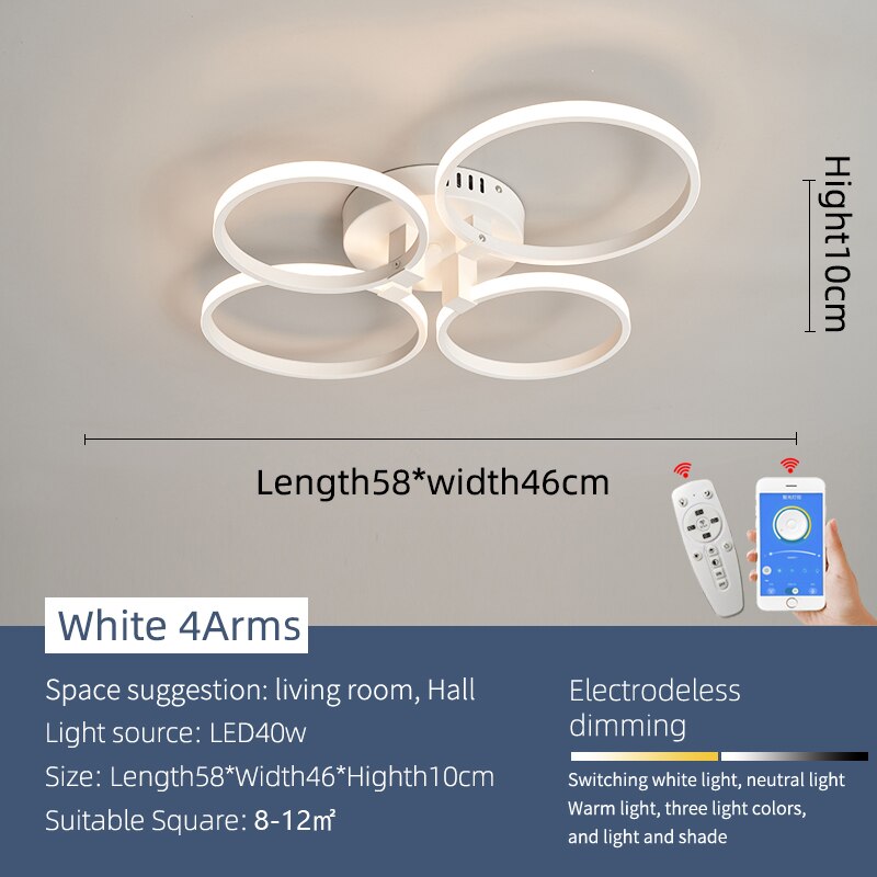 Modern Art Shapes Smart Home LED Chandelier - Image 9