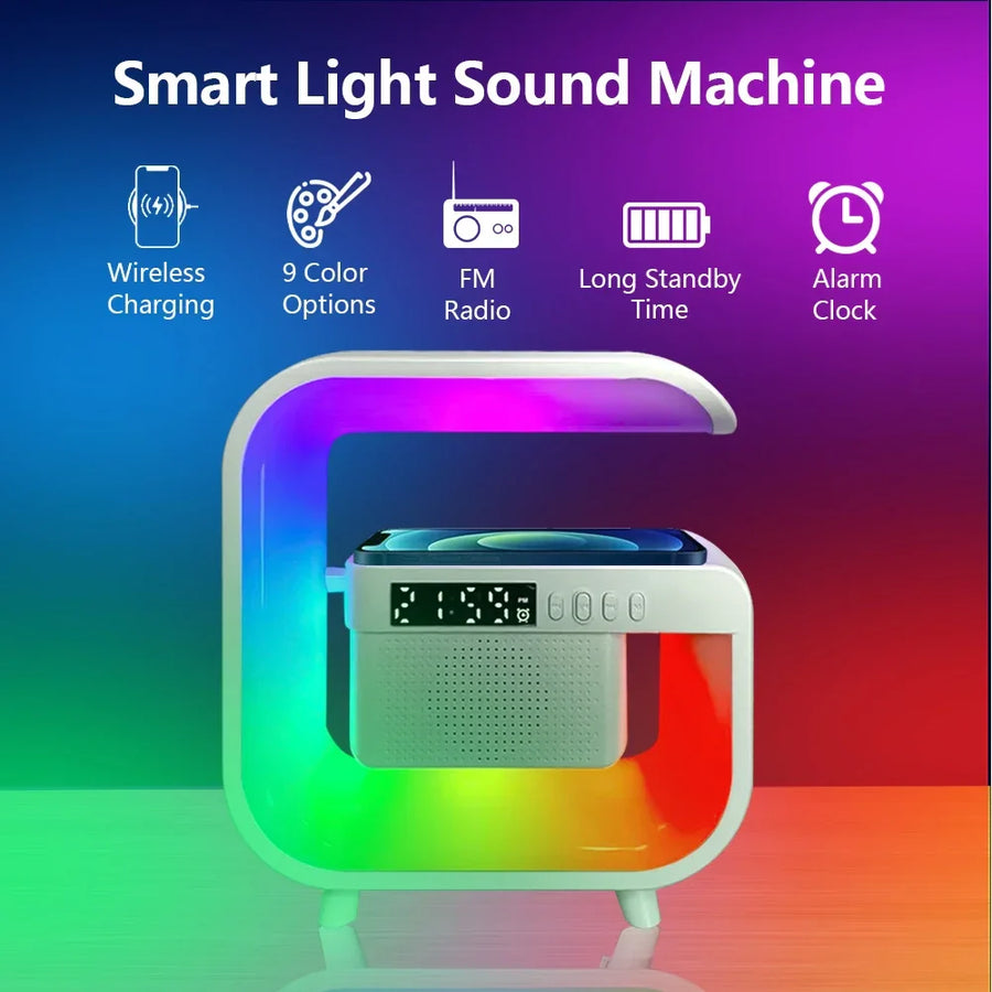 RGB Wireless Charging Bluetooth Futuristic Night Lamp Speaker - Image 8