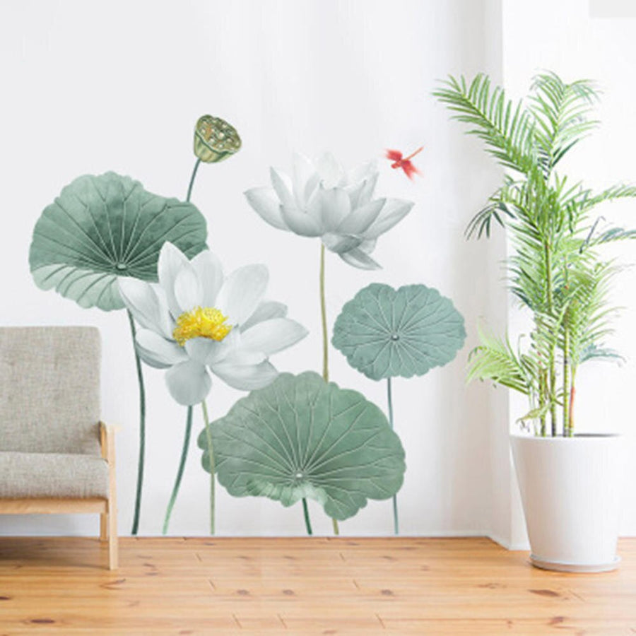 Modern Blossom Lotus Self-Adhesive Wall Sticker - Image 1
