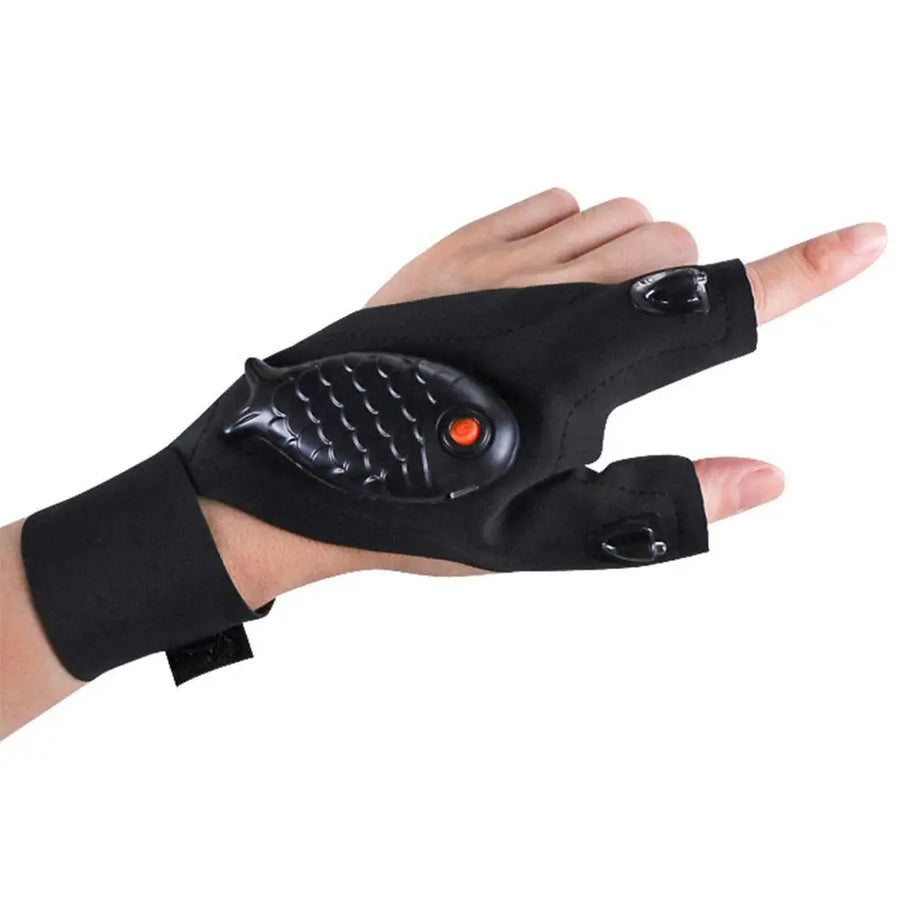 Rechargeable Fingerless Repair Fishing LED Gloves - Image 1