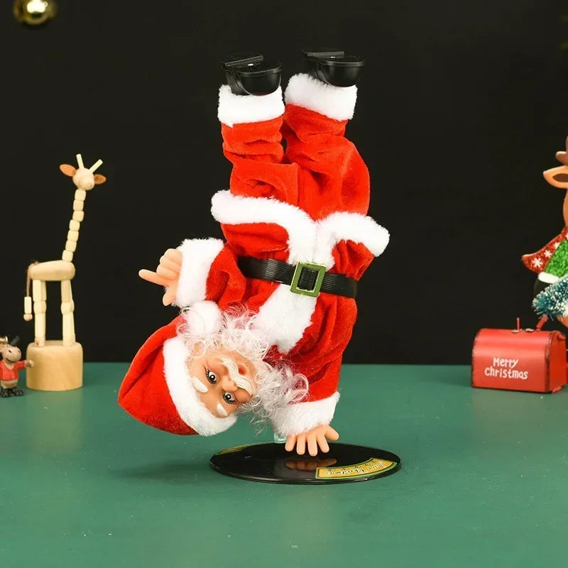 Breakdancing Santa Dynamic Christmas Figurine - Image 1
