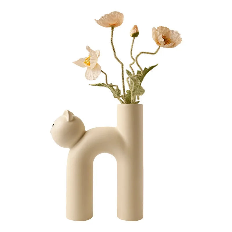 Mini Cat Elegant Minimal H-shaped Flower Vase - Image 5