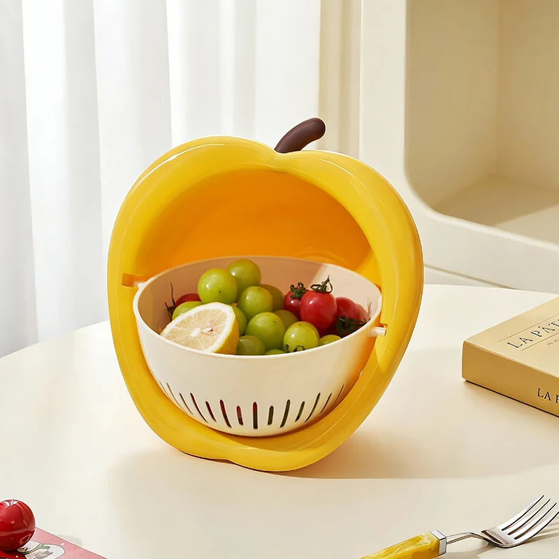 Wash & Serve Double Layer Fruit Drain Basket