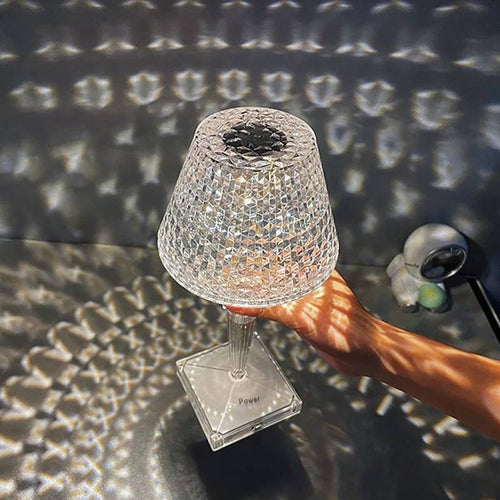 Diamond Glow Rechargeable Crystal Table Lamp - Image 0