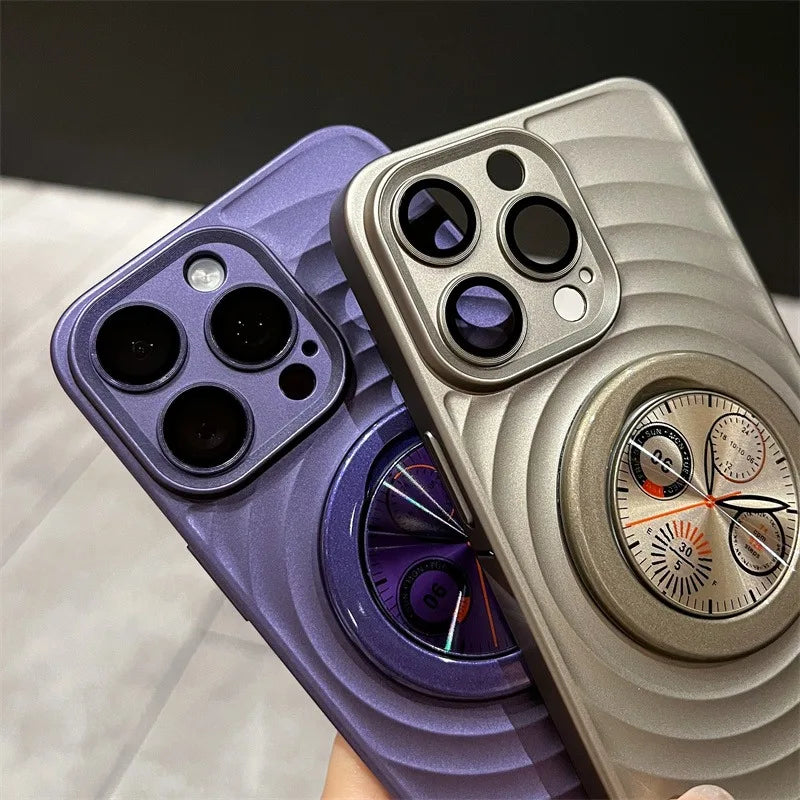 Clock Water Ripple Magsafe Bracket Phone Case - Image 1