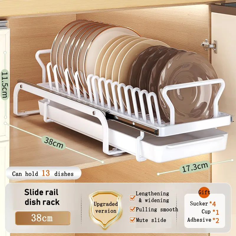 Kitchen Cabinet Sliding Storage Dish Rack - Image 7