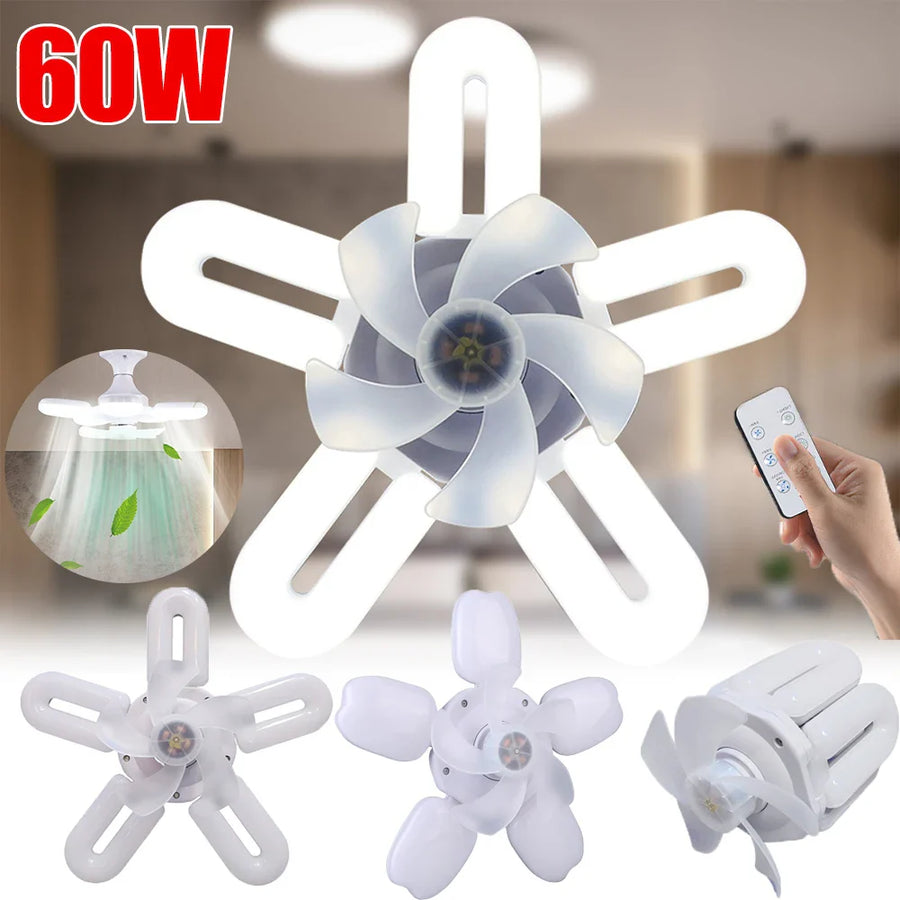 Silent Adjustable Remote Control Ceiling Foldable Fan Lamp - Image 6