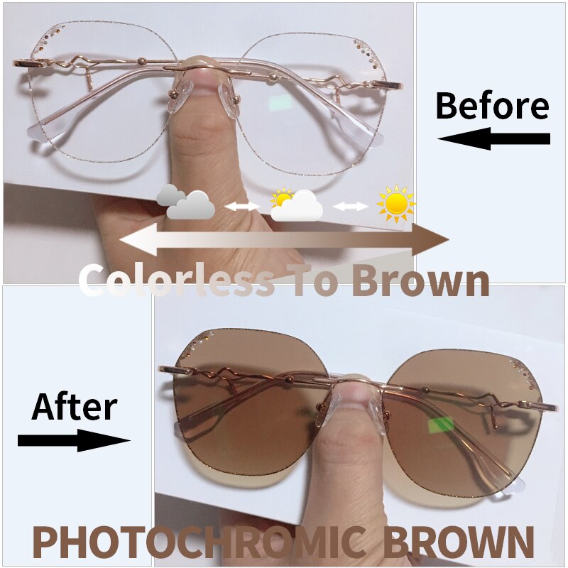 Diamond Sight Rimless Fashion Eyeglasses - Image 2