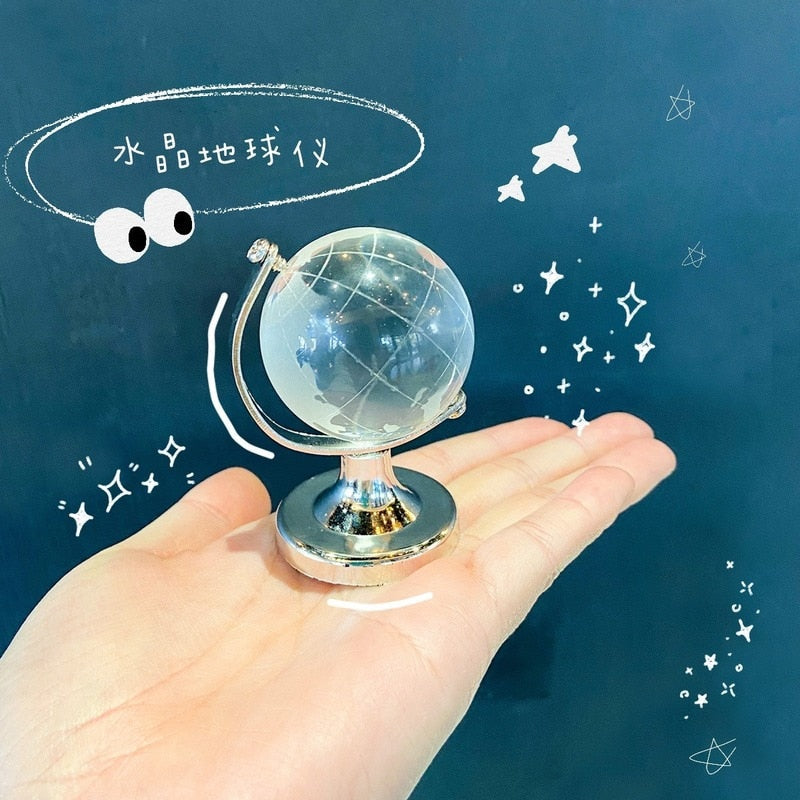 Crystal Transparent Miniature Glass Earth Globe - Image 2